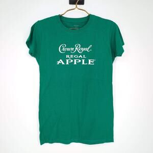 Crown Royal Regal Apple Bright Green Graphic Women's T-Shirt/Tee - Size M - GUC